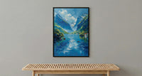 Norway Fjord Poster, Scandinavian Nature - Green Mountain Art