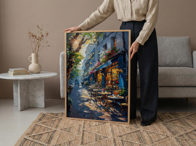 Paris Cafe Wall Art, France Street Decor - Morning Coffee Print