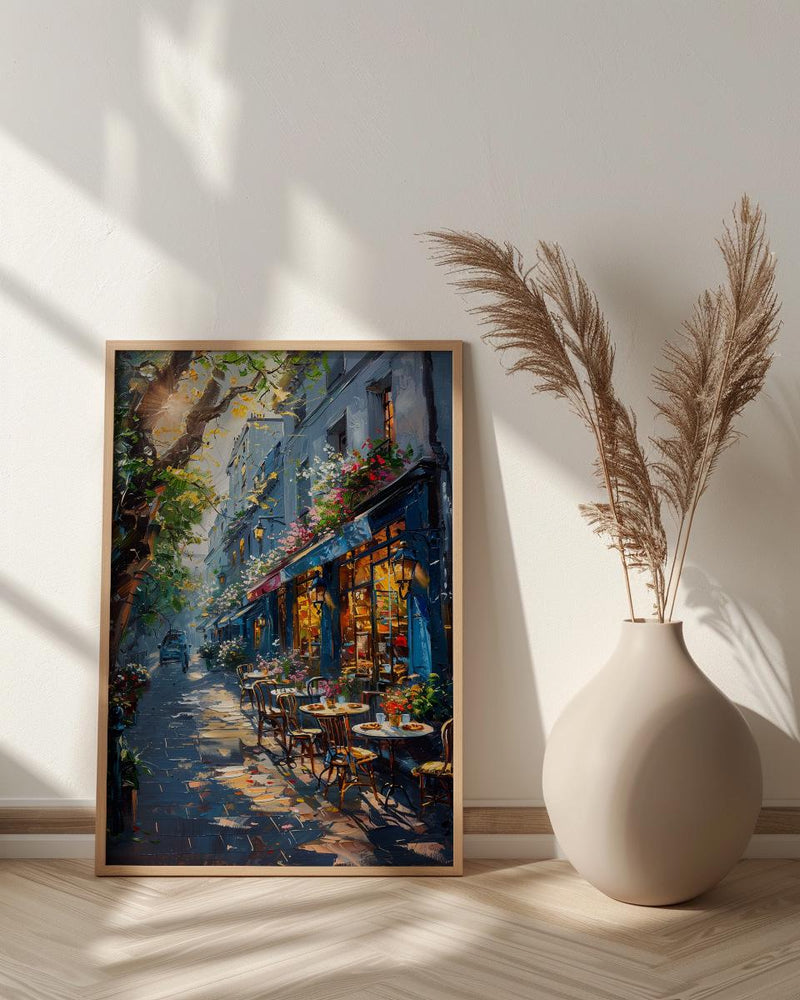 Paris Cafe Wall Art, France Street Decor - Morning Coffee Print