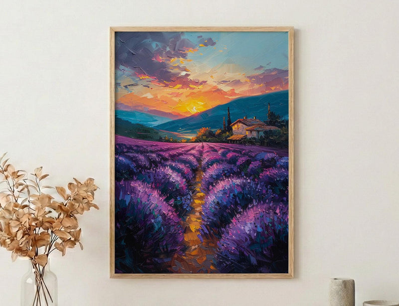 Provence Lavender Art, France Nature Decor - Purple Floral Print