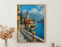 Lake Como Italy Art, Historic Villa Decor - Blue Water Poster