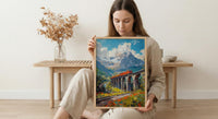 Swiss Train Poster, Switzerland Nature - Stone Viaduct Print
