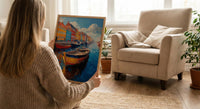 Copenhagen Nyhavn Art Print, Denmark City Decor - Colorful Townhouse