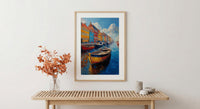 Copenhagen Nyhavn Art Print, Denmark City Decor - Colorful Townhouse