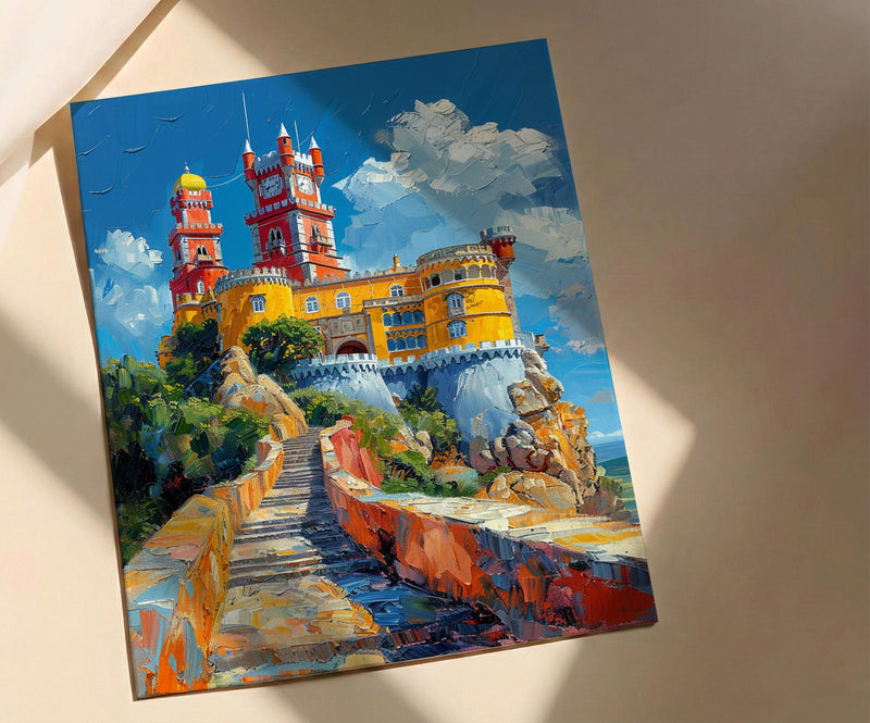 Sintra Pena Palace Art Print, Portugal Palace Decor - Colorful Castle Poster