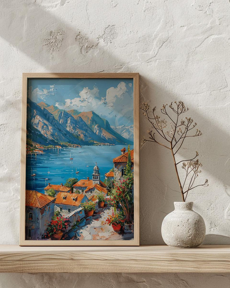 Kotor Bay Wall Art, Montenegro Sea Decor - Mountain Landscape