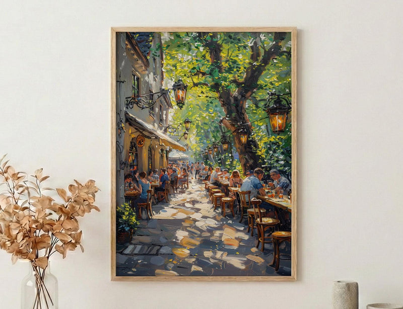 Munich Beer Garden, Germany Culture Decor - Chestnut Tree Art