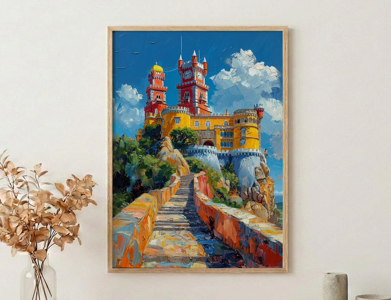 Sintra Pena Palace Art Print, Portugal Palace Decor - Colorful Castle Poster