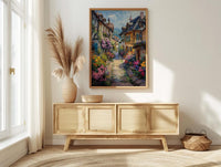 Colmar France Art Print, Historic Town Home Decor - Bright Half Timbered House Summer Vibe