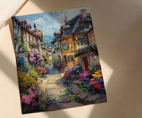 Colmar France Art Print, Historic Town Home Decor - Bright Half Timbered House Summer Vibe