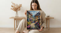 Colmar France Art Print, Historic Town Home Decor - Bright Half Timbered House Summer Vibe