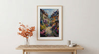 Colmar France Art Print, Historic Town Home Decor - Bright Half Timbered House Summer Vibe