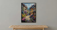 Colmar France Art Print, Historic Town Home Decor - Bright Half Timbered House Summer Vibe