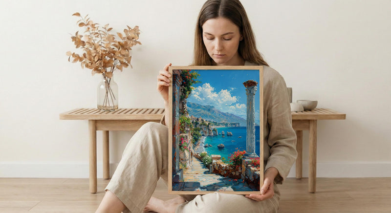 Taormina Sicily Wall Art, Italy Coastal Home Decor - Beautiful Ancient Greek Theater Summer Landscape