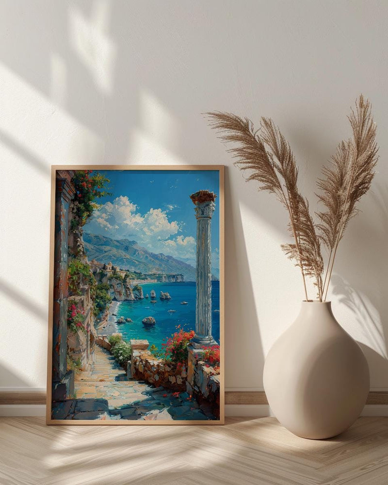 Taormina Sicily Wall Art, Italy Coastal Home Decor - Beautiful Ancient Greek Theater Summer Landscape