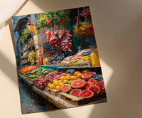 Barcelona Market Wall Art, La Boqueria Home Decor - Colorful Fresh Fruit Juice Summer Scene