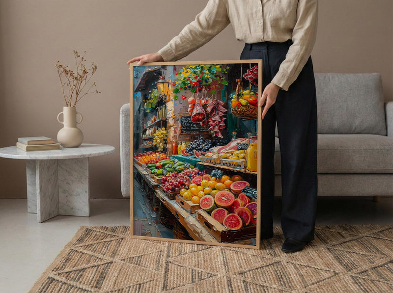 Barcelona Market Wall Art, La Boqueria Home Decor - Colorful Fresh Fruit Juice Summer Scene