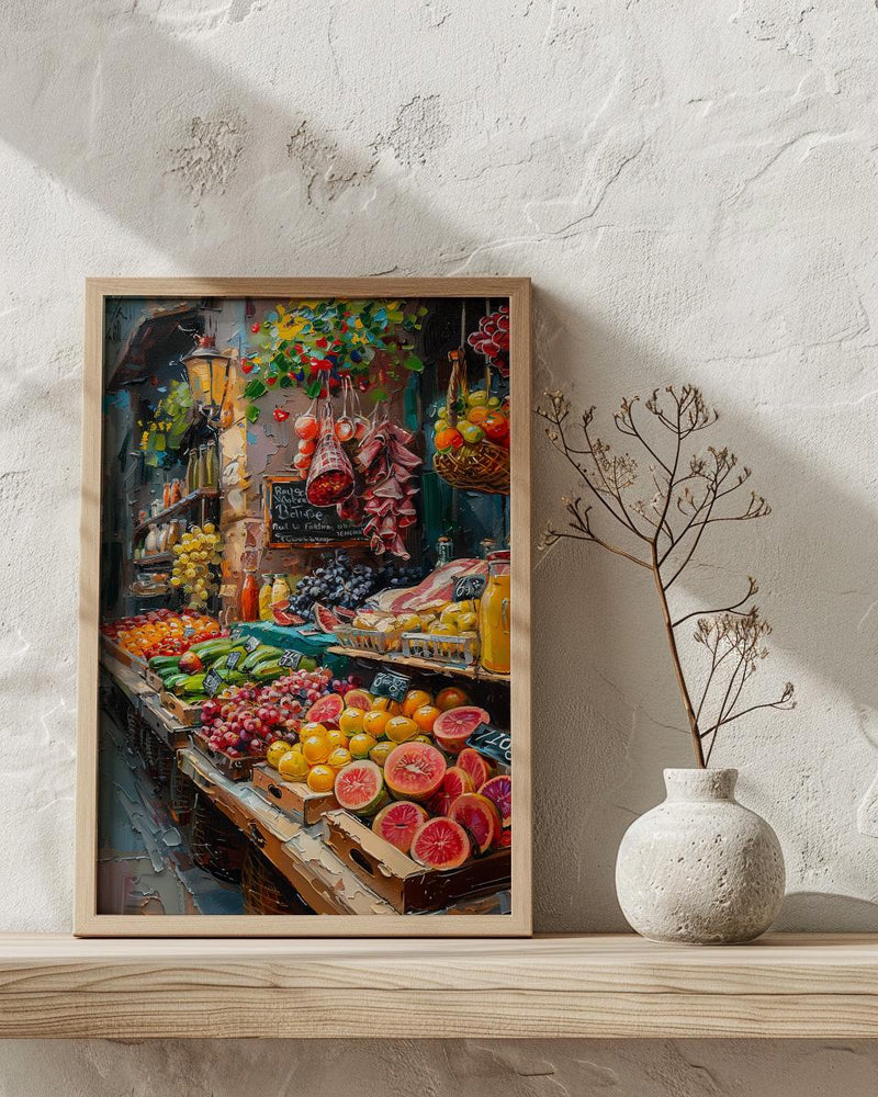 Barcelona Market Wall Art, La Boqueria Home Decor - Colorful Fresh Fruit Juice Summer Scene