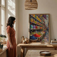 Vienna Market City Poster, Austria Food Home Decor - Vibrant Exotic Spice Aisle Summer Picture