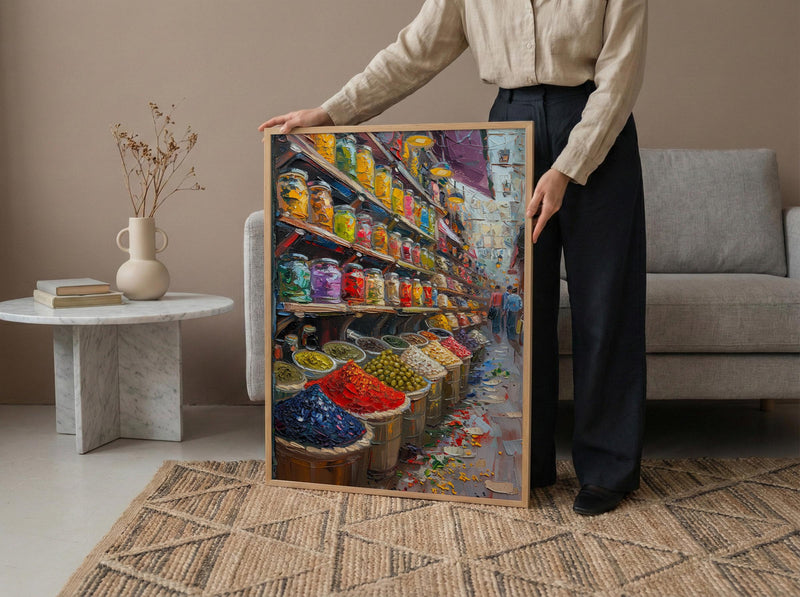 Vienna Market City Poster, Austria Food Home Decor - Vibrant Exotic Spice Aisle Summer Picture