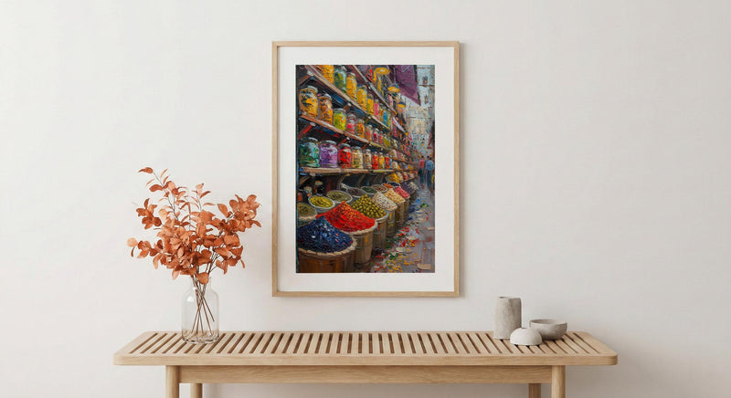 Vienna Market City Poster, Austria Food Home Decor - Vibrant Exotic Spice Aisle Summer Picture