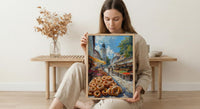Munich Market Wall Art, Viktualienmarkt City Home Decor - Giant Fresh Pretzel Stall Summer Retreat