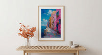 Portobello Road Art Print, London Market Home Decor - Colorful Vintage Antique Stall Summer Paradise