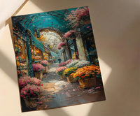 Paris Flower Wall Art, France Garden Home Decor - Green Iron Pavilion Orchid Summer Setting