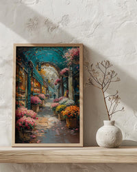 Paris Flower Wall Art, France Garden Home Decor - Green Iron Pavilion Orchid Summer Setting