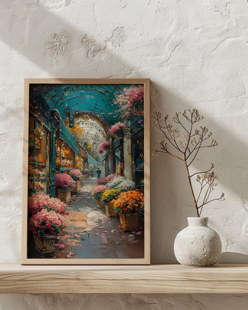Paris Flower Wall Art, France Garden Home Decor - Green Iron Pavilion Orchid Summer Setting