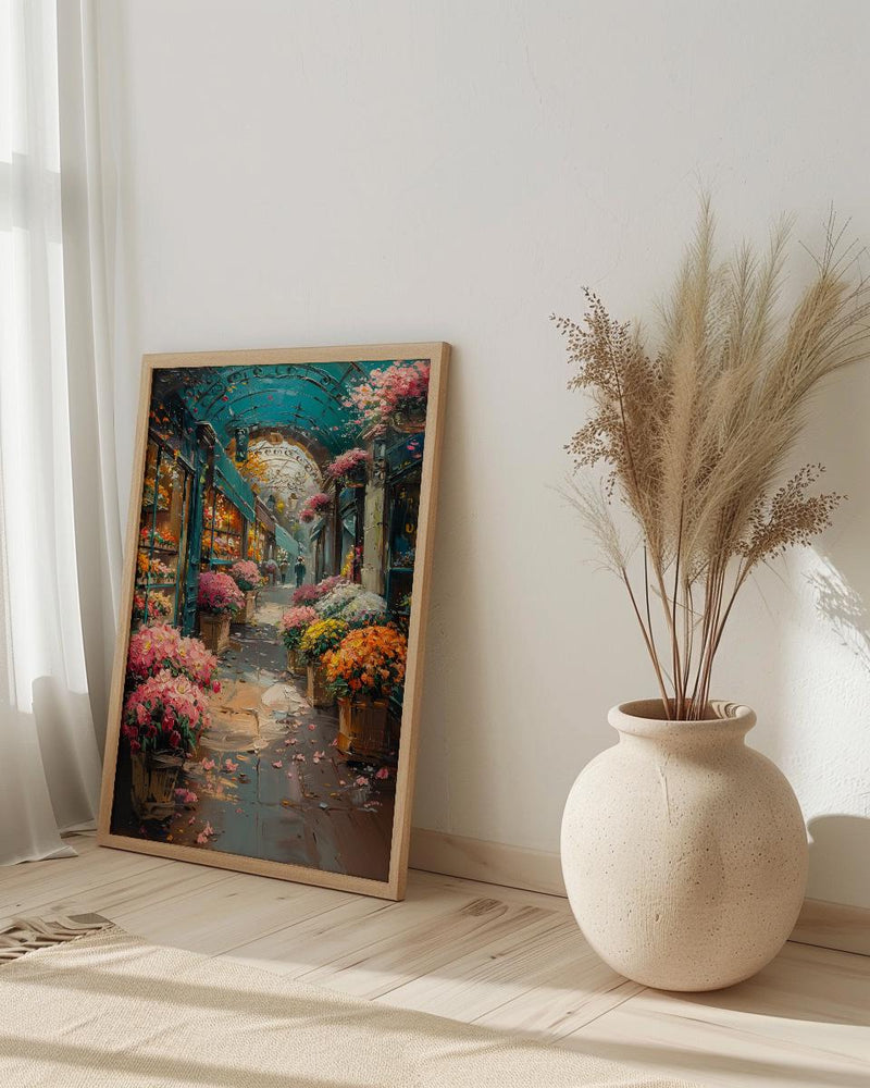 Paris Flower Wall Art, France Garden Home Decor - Green Iron Pavilion Orchid Summer Setting
