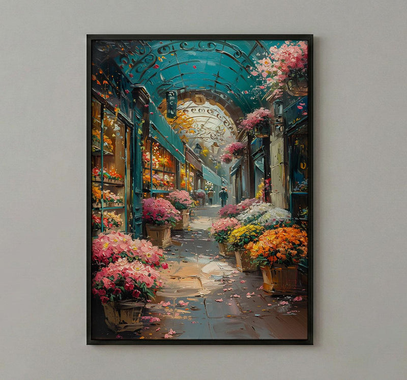 Paris Flower Wall Art, France Garden Home Decor - Green Iron Pavilion Orchid Summer Setting