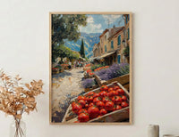 Provence Market Nature Poster, France Farmer Home Decor - Beautiful Purple Lavender Bouquet Summer Scenery