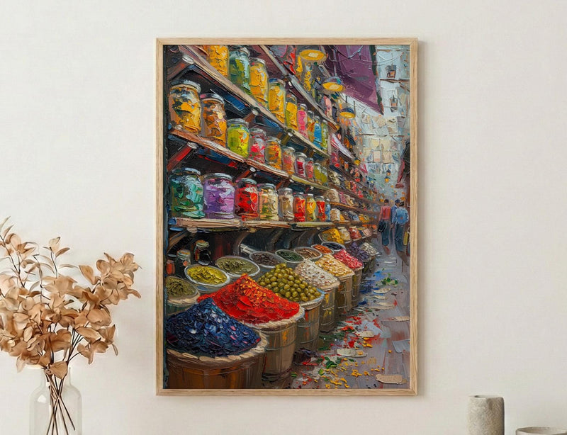 Vienna Market City Poster, Austria Food Home Decor - Vibrant Exotic Spice Aisle Summer Picture