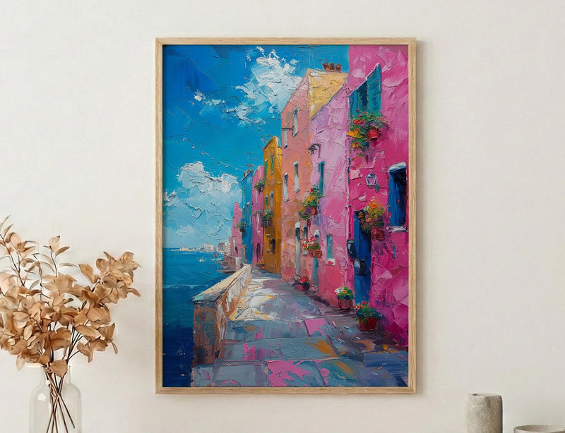 Portobello Road Art Print, London Market Home Decor - Colorful Vintage Antique Stall Summer Paradise