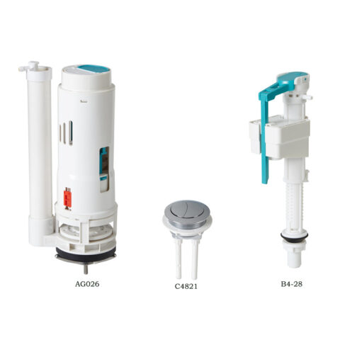 Complete Toilet Tank Repair Kit with Dual Flush Valve and Bottom-Entry Fill Valve