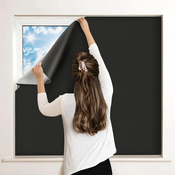 Blackout Window Film – Sun Blocking Privacy Shade, 100% Opaque, Static Cling, Cut to Fit