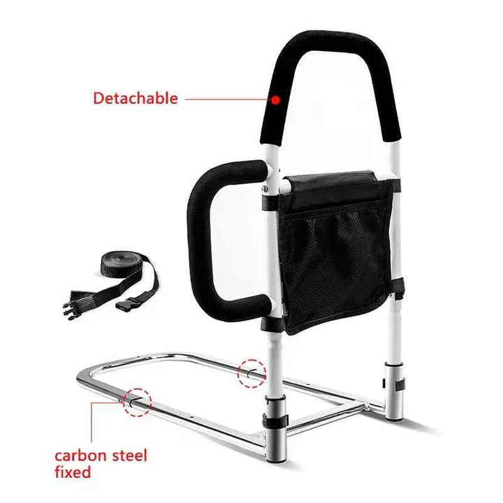 Bed Rails for Elderly – Bedside Assist Handle with Reinforced Steel Frame and Padded Grip