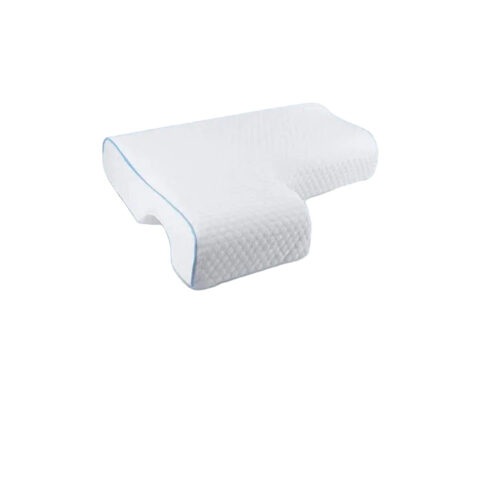 Couple Pillow with Arm Channel – L-Shaped Memory Foam Pillow with Breathable Knit Cover
