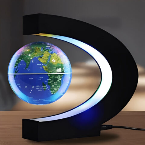 Levitating Globe with LED Light – Magnetic Floating World Globe for Desk, Office and Classroom