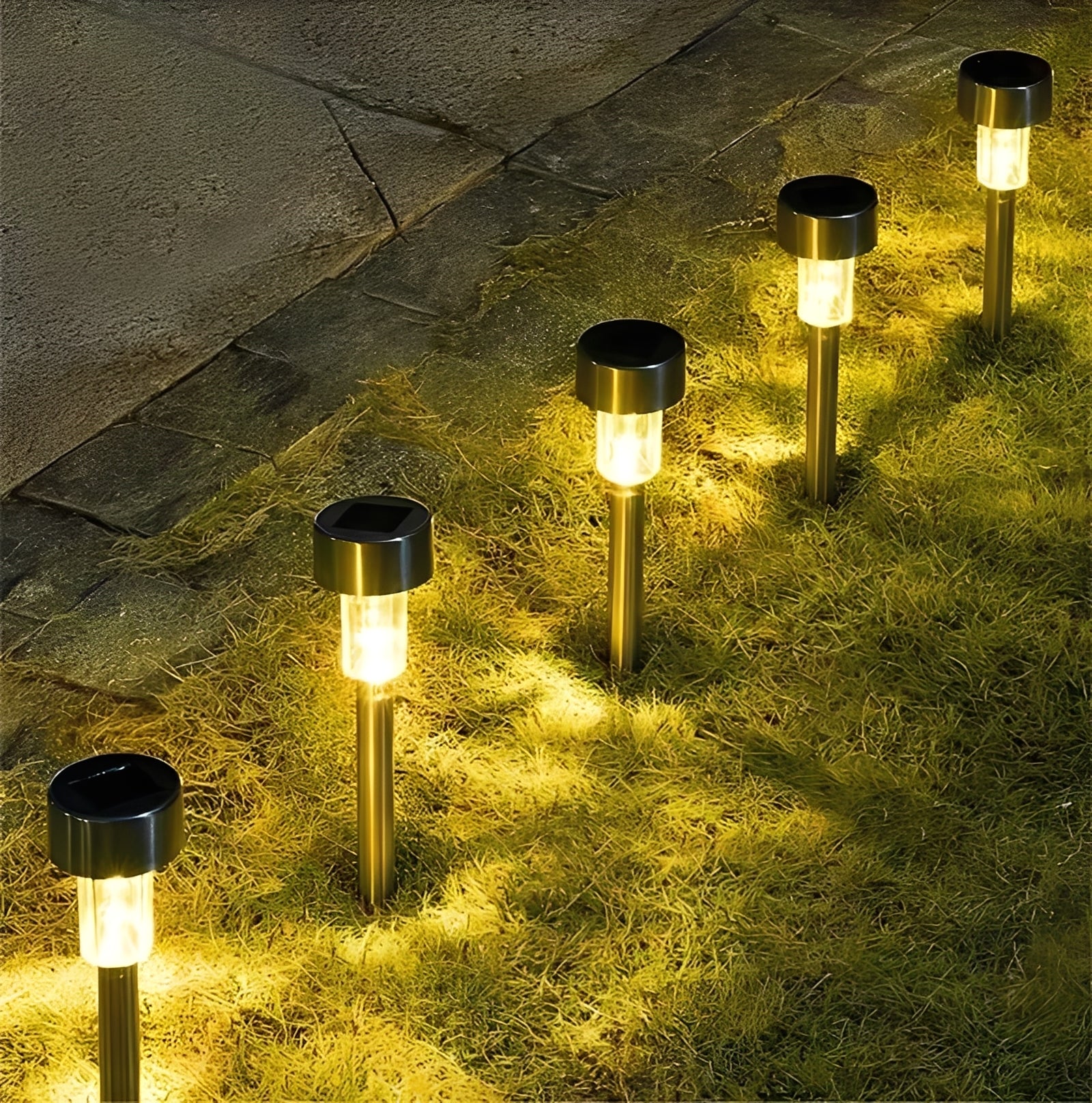 Solar LED Fairy Garden Lights, Set of 10 – Stainless Steel, Automatic Dusk to Dawn, Up to 8 Hours