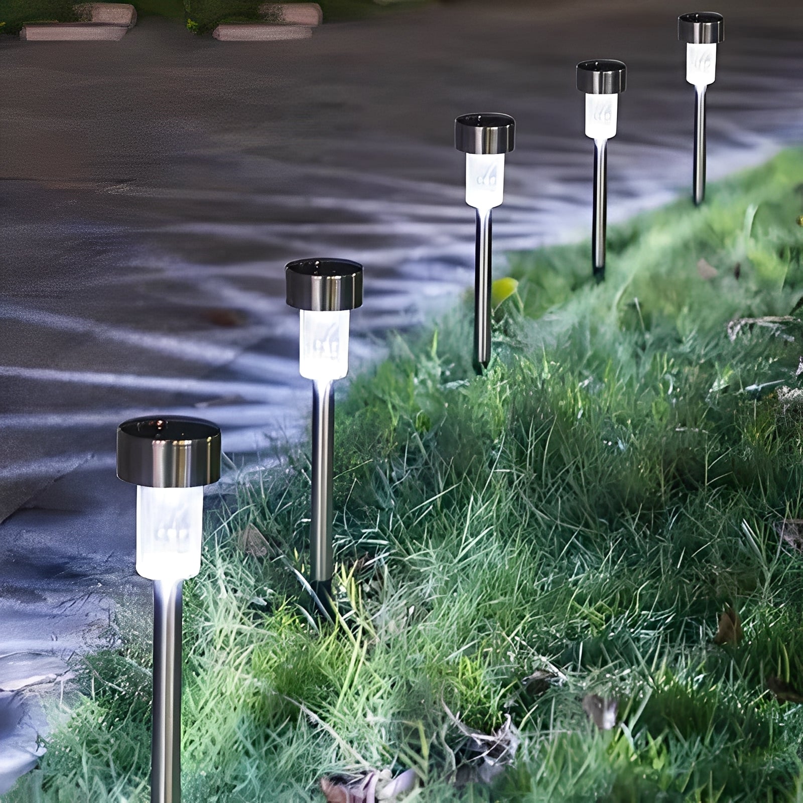 Solar LED Fairy Garden Lights, Set of 10 – Stainless Steel, Automatic Dusk to Dawn, Up to 8 Hours