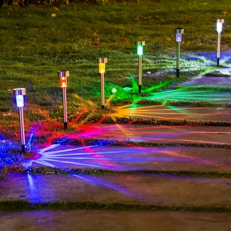 Solar LED Fairy Garden Lights, Set of 10 – Stainless Steel, Automatic Dusk to Dawn, Up to 8 Hours