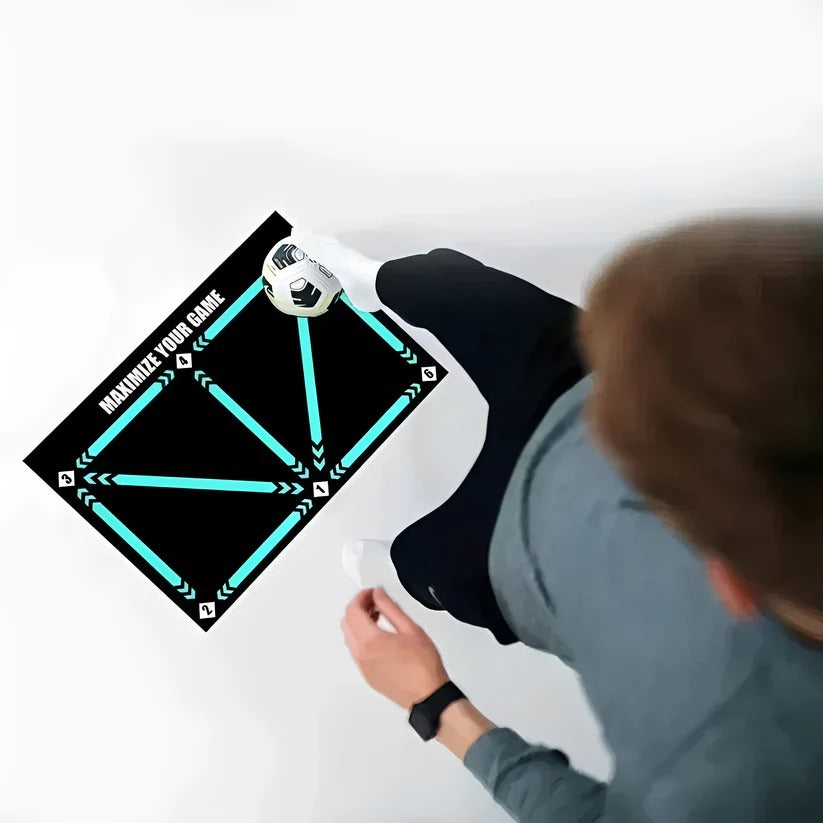 Soccer Training Mat for Kids – Indoor Footwork Practice, Optional Video Drill Program and Grip Socks