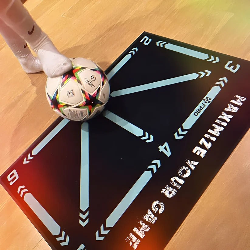 Soccer Training Mat for Kids – Indoor Footwork Practice, Optional Video Drill Program and Grip Socks