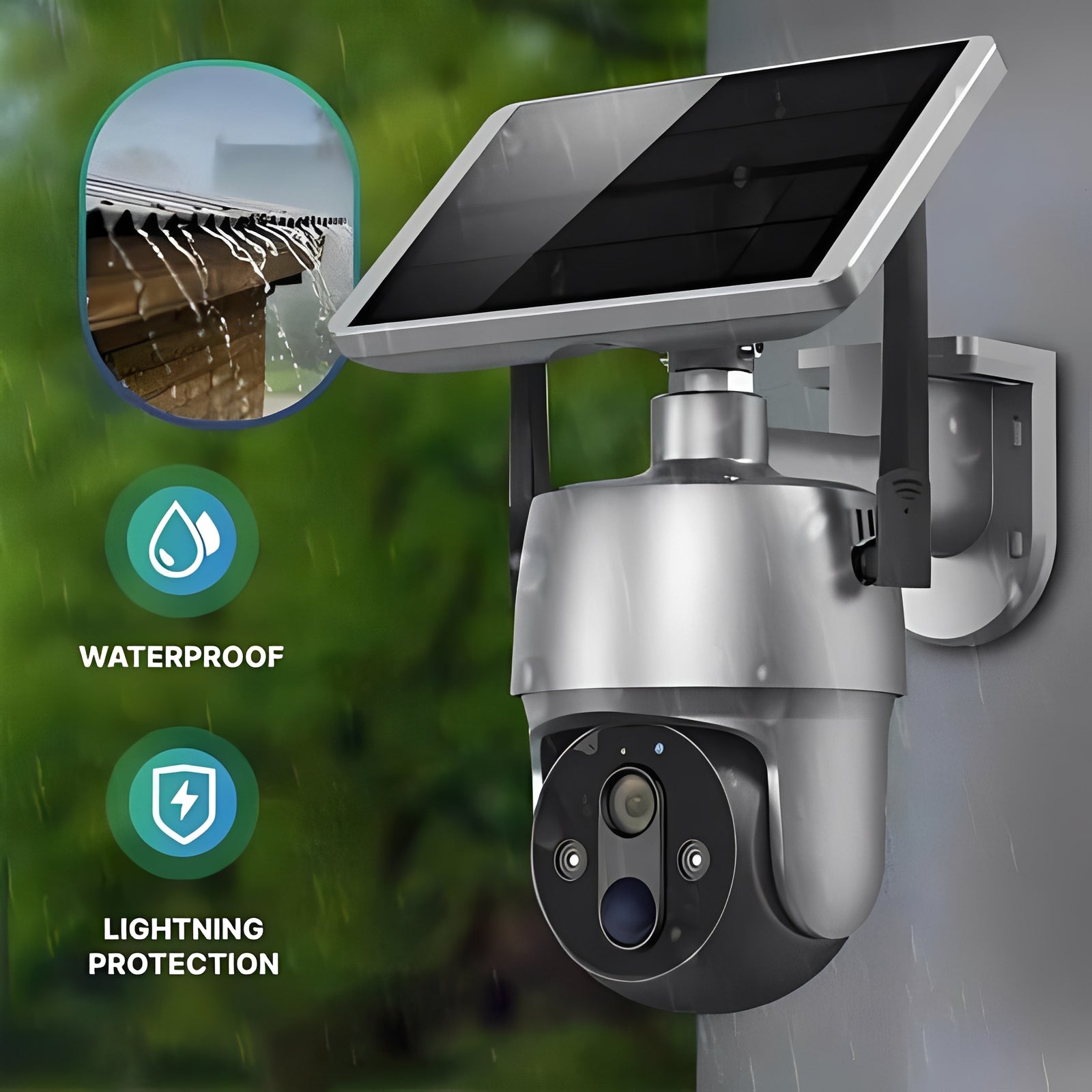 Solar Powered Outdoor Security Camera – Wireless Install, Remote Viewing for Driveways and Backyards
