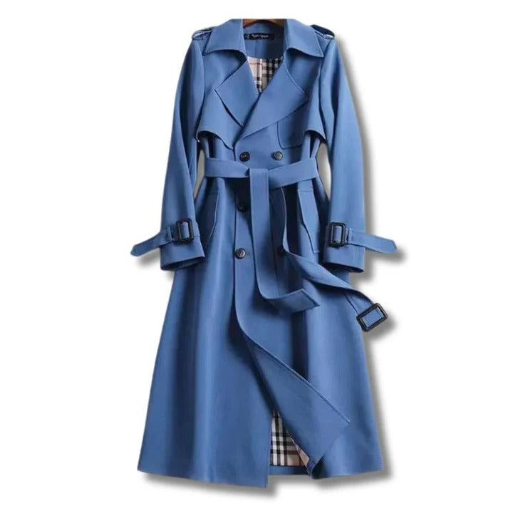 Classic Trench Coat – Adjustable Waist Belt, Button Front, Adjustable Cuffs for Mild to Cool Weather