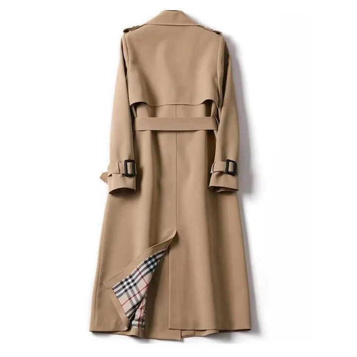 Classic Trench Coat – Adjustable Waist Belt, Button Front, Adjustable Cuffs for Mild to Cool Weather
