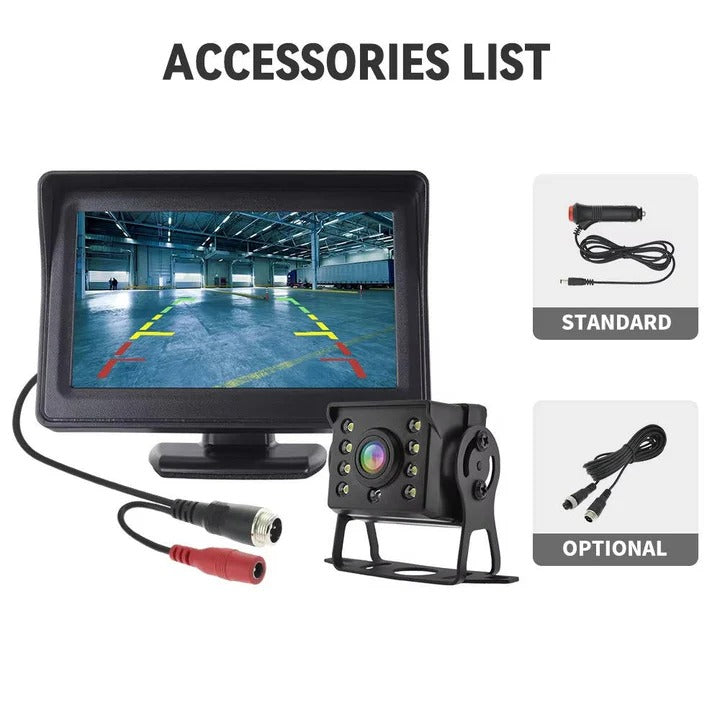 Wireless Backup Camera and Monitor System – Rear View Camera with LEDs for Low Light Reversing