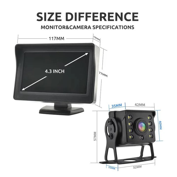 Wireless Backup Camera and Monitor System – Rear View Camera with LEDs for Low Light Reversing